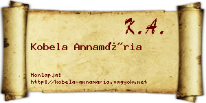 Kobela Annamária névjegykártya